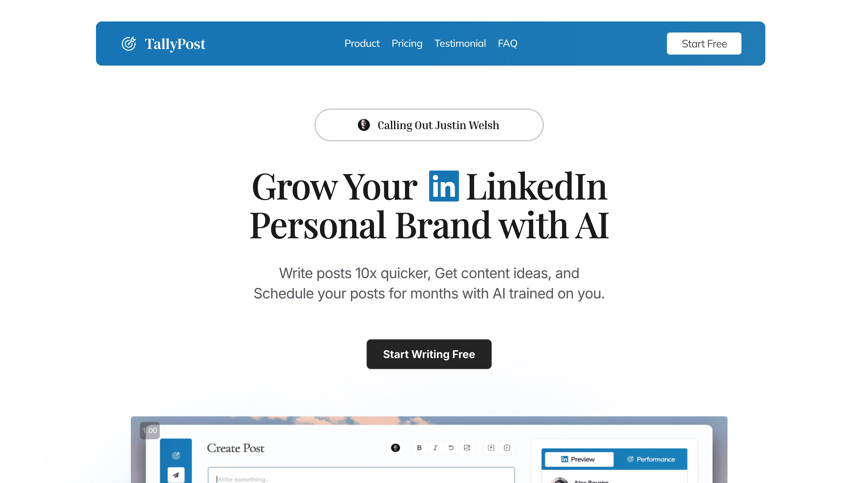 TallyPost - Grow Your LinkedIn Personal Brand with AI not found